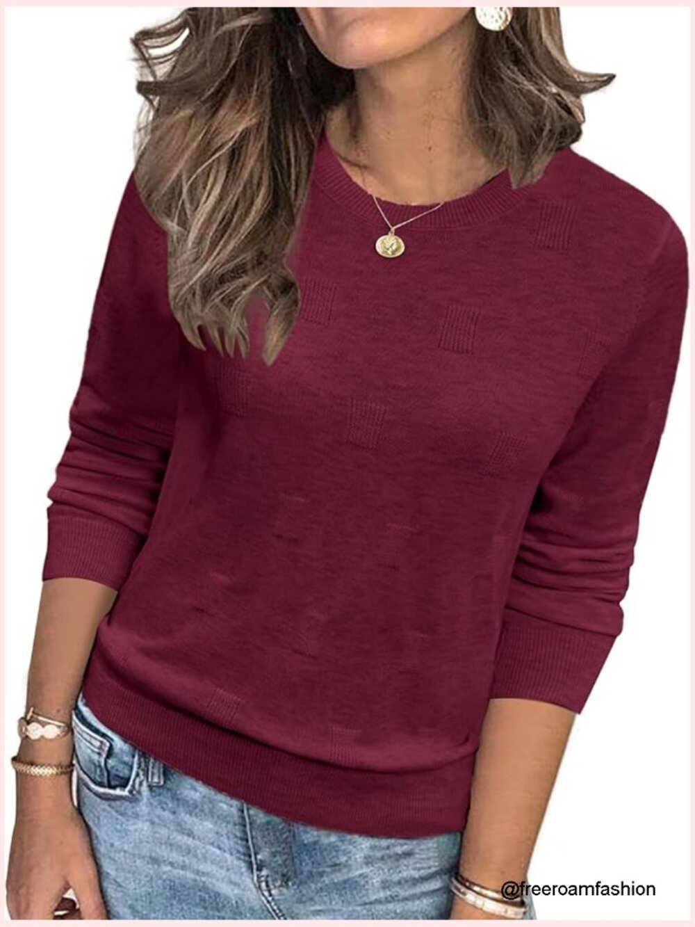 Womens Long Sleeve Wool Blend Sweater Slim Fit Business Casual Knit Top